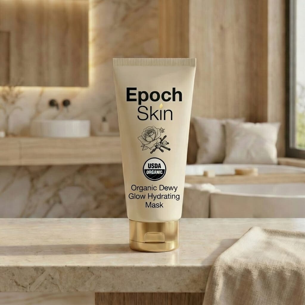 Epoch Skin Organic Aloe Glow Hydrating Mask - jar with snow mushroom extract and kakadu plum for intense hydration