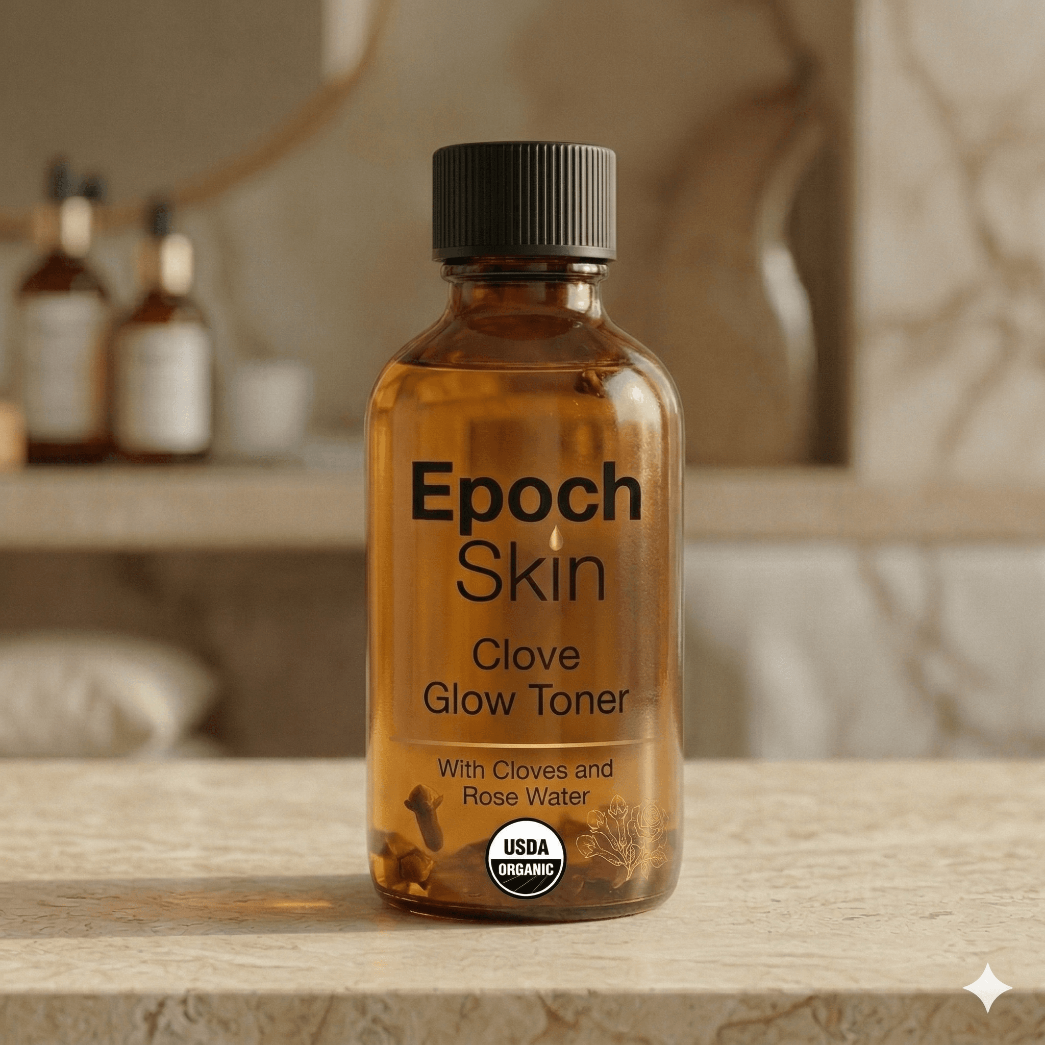 Epoch Skin Organic Clove Glow Even Tone Toner - spray bottle with clove-infused rose water and licorice root extract