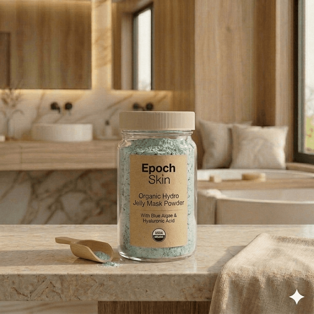 Epoch Skin Organic Calm & Hydrate Hydro Jelly Powder Mask - 4oz jar of dry powder mask with centella asiatica and agar for jelly activation