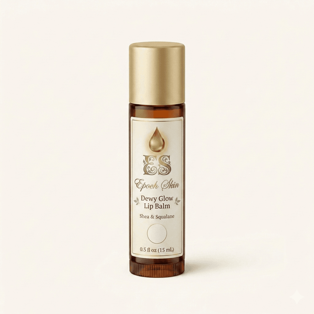 Epoch Skin Organic Dewy Glow Lip Balm - tube with Organic shea butter, rosehip oil, and squalane