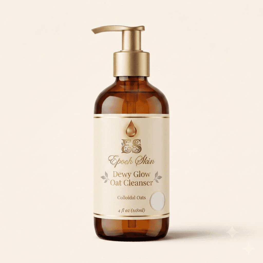 Epoch Skin Organic Dewy Glow Oat Cleanser - 120ml bottle with Organic licorice root and colloidal oats for gentle facial cleansing